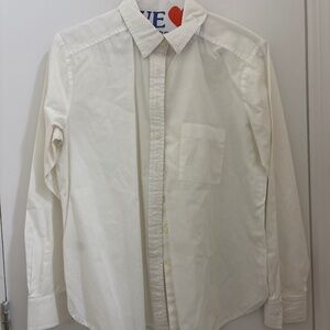 LOFT White Button-Down Shirt — Petite XSP, Classic Cotton, Everyday Essential